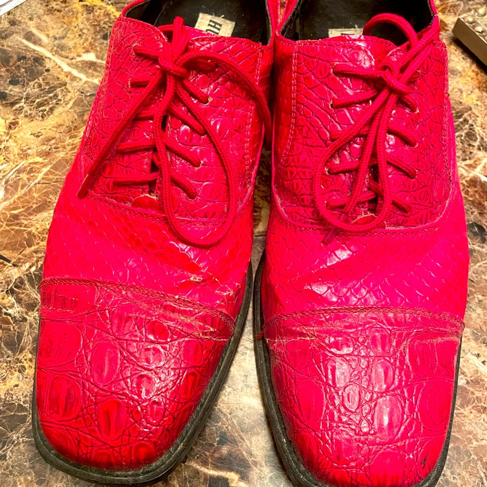 Red dress shoe’s I’ve worn for many years just making space in my closet